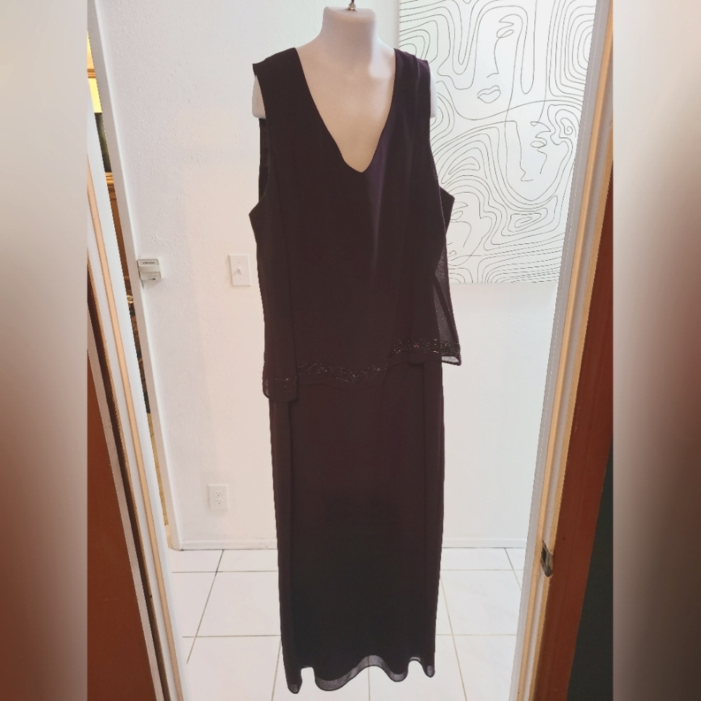 R & M Richards by Karen Kwong Women's  Two Piece Pant Set Purple Size 14